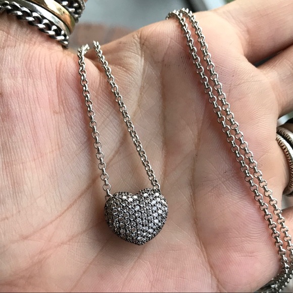 Valentine gift cz heart stainless steel necklace - Picture 4 of 8